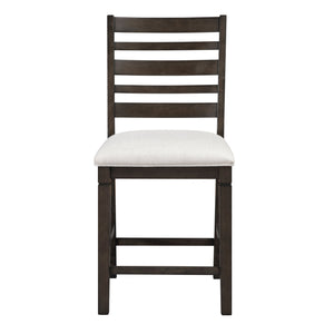 English Elm Classic 7-Piece Counter Height Dining Set - Extendable Dark Espresso Table & Upholstered Chairs B011S01908