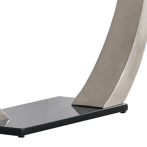 English Elm Lana Satin Silver Console Table with Glass Top and Sturdy Metal Base — Modern Matte Finish, 48" B062S00660