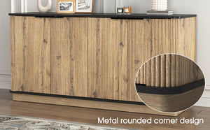 English Elm Multi-Functional Mdf Sideboard - Stylish Storage For Tvs & Tableware, Compact Design, Easy Assembly W3226P279083