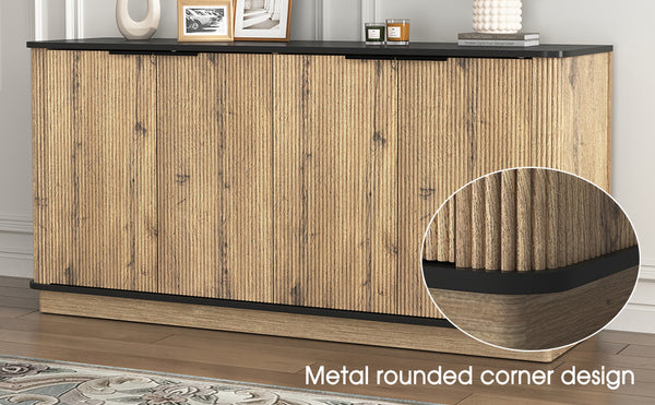 English Elm Multi-Functional Mdf Sideboard - Stylish Storage For Tvs & Tableware, Compact Design, Easy Assembly W3226P279083