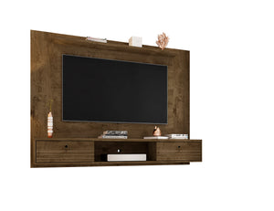 English Elm Liberty 71" TV Panel with Mounting Brackets, Flip-Down Doors, Cable Management & Display Shelf Rustic Brown B365P398362