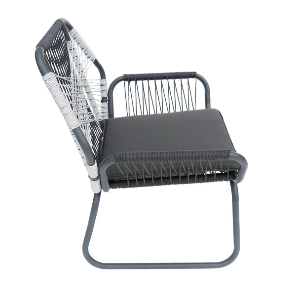 English Elm Christopher Knight Home® - IDAHO Woven Rope Club Chair Set of 2 – Gray Steel Frame, Water-Resistant Polyester Cushions, Stylish Patio Seating (2-Pack) 62330.00CGRY
