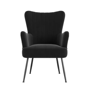 English Elm Wallace & Bay - Black Accent Chair with Petroglyph Print Fabric, Transitional Style, Easy-Care Upholstery, 27.4"W x 38.2"H B361P384459
