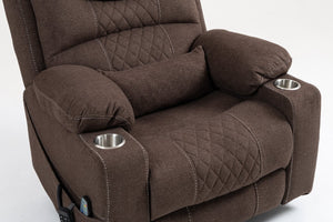 English Elm Lounge Electric Lift Recliner Chair - Oversized Velvet Sofa With 180° Full Recline & Cup Holders W547S00050