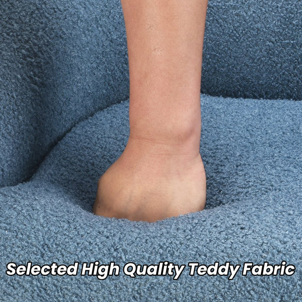 English Elm Kitchen Mid-Century Dining Chairs Set of 2 with Rattan Backrest, Cantilever Aluminum Legs, 300lb Capacity Blue T3623P408497