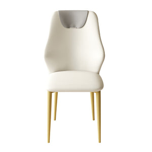 English Elm Set Of 2 Elegant Dining Chairs With Ergonomic Design, Pu Leather Seats, Gold-Plated Legs & Comfort W509P375684-GIGA