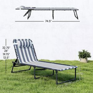 English Elm Outdoor Folding Chaise Lounges Set of Two with Bungee Mesh and Steel Frame T3971P459603