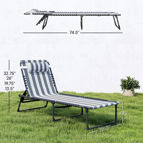 English Elm Outdoor Folding Chaise Lounges Set of Two with Bungee Mesh and Steel Frame T3971P459603