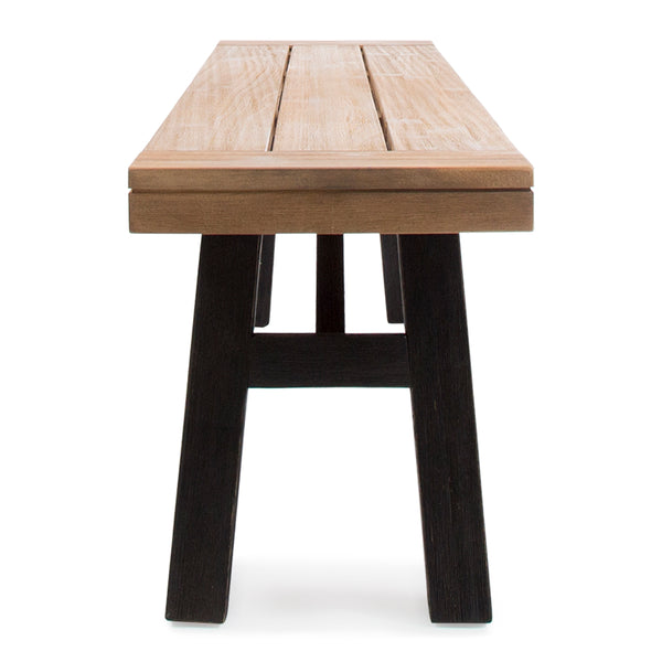 English Elm Outdoor Acacia Hardwood Slat Bench Set of Two for Patio Garden Dining Use 56702.00