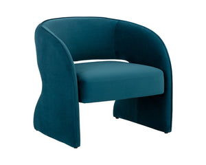 Sunpan Rosalia Contemporary Lounge Chair - Plush Curves and Defined Piping for Stylish Comfort in Any Space Timeless Teal