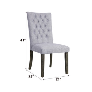 English Elm Merel Gray Linen Armless Parsons Chairs Set of 2 — Tufted High-Back Padded Seats, Gray Oak Legs B2726P345241