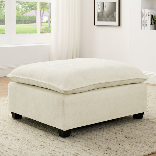 English Elm Contemporary Vertical Channel Sectional Sofa In Soft Beige Linen - Modern Comfort & Style For Home W1117P264840