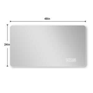 English Elm Wall Mounted Led Bathroom Mirror with Anti Fog Tri Color Lighting and Ip44 Protection W2071P465808