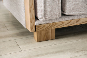 English Elm Contemporary Plush Armless Chair with Metal Legs, Adjustable Headrest, Boxed Cushions & Chaise Comfort Light Brown,Natural 50 L x 42 W x 24 H B2741P378645