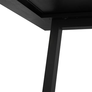 English Elm Whitley Solid Mango Wood Farmhouse Dining Table Trestle Base Seats Six Black B136P420749