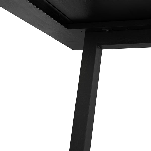 English Elm Whitley Solid Mango Wood Farmhouse Dining Table Trestle Base Seats Six Black B136P420749
