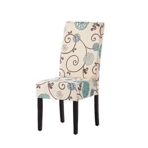 English Elm Christopher Knight Home® - DINING Chair with Plush Fabric Upholstery, Rubberwood Legs, Contemporary Minimalist Comfort and Style White+Blue 60162.00