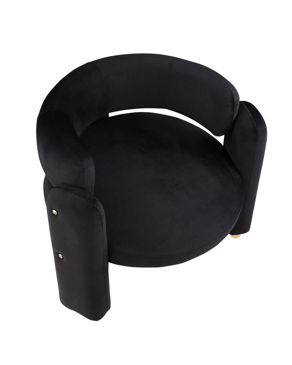 English Elm Accent Chair with Hollow Backrest for Ergonomic Support, Solid Wood Frame, Stylish Fabric Upholstery Black W1420P194054