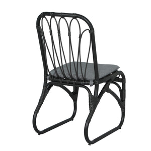 English Elm Christopher Knight Home® - Outdoor Hand-Woven PE Rattan Patio Dining Chairs Set of 2 with Iron Frame 400lb Capacity, No Assembly Required Black+ Gray N762P236169G