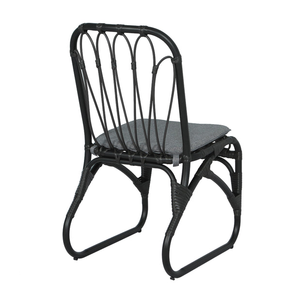 English Elm Christopher Knight Home® - Outdoor Hand-Woven PE Rattan Patio Dining Chairs Set of 2 with Iron Frame 400lb Capacity, No Assembly Required Black+ Gray N762P236169G