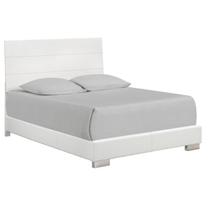 English Elm Dulcey White High Gloss 5-Piece Queen Bedroom Set - Contemporary Design & Ample Storage Solutions B062S01341