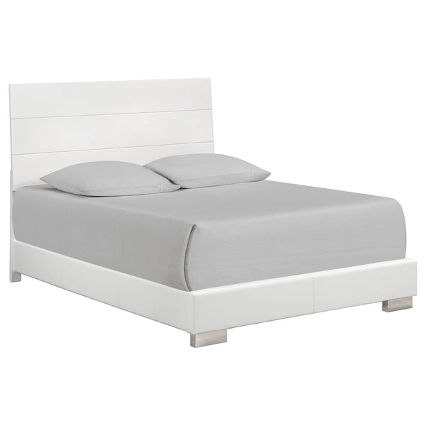 English Elm Dulcey White High Gloss 5-Piece Queen Bedroom Set - Contemporary Design & Ample Storage Solutions B062S01341