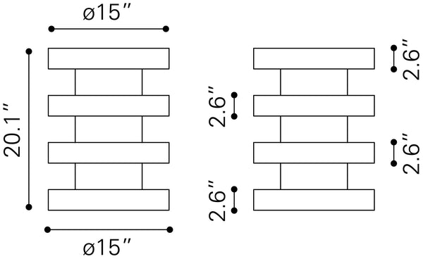Marigot Side Table Brown 109774 Zuo Modern