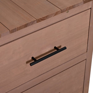 English Elm (with Hutch) Topamx Solid Fir Potting Bench Patio Workstation Spice Rack Drawer Brown N717P404331D