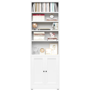 English Elm Metal Industrial Bookcase 5 Tier Open Shelves with Cabinet Door for Home Office T2398P442676