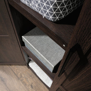 English Elm Storage Cabinet - Versatile Slim Design With Brown Finish For Organized Home & Office Spaces B356P367770-GIGA