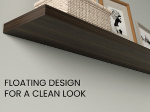 English Elm Shelves 1.5" H, 2 Shelves, Dark Walnut Finish - Modern Space-Saving Storage For Living Room Décor B097P395885-GIGA