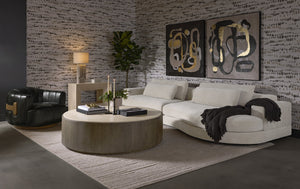 Sunpan Baela Sofa - Luxurious Danny Cream Upholstery with Removable Cushions and Stylish Black Wood Base