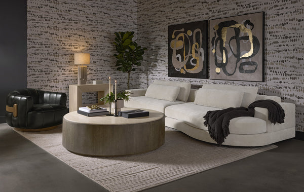 Sunpan Baela Sofa - Luxurious Danny Cream Upholstery with Removable Cushions and Stylish Black Wood Base