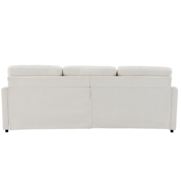 English Elm 101.2" Modular Chenille Sectional Sofa with Tufted Cushions and Deep Seating for Living Room Beige N719S001922A
