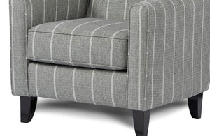 English Elm Modern Modern Squared Design Chair Large Pillow Back Paisley Stripe Pattern Tapered Legs Plush Cushion 32x38x30 inches B2741P376973