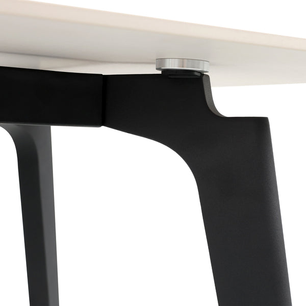 English Elm 62.99" Modern Artificial Stone Dining Table With Black Metal Legs - Stylish, Durable, Seats 6 Comfortably W1535S00514