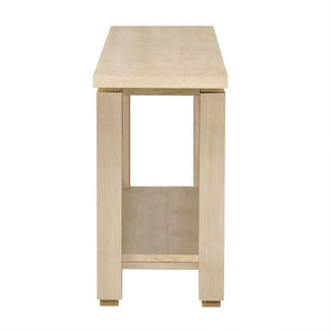 English Elm U_Style 62.9" Modern Minimalist Console Table - Solid Wood With Metal Accents & Open Shelf Storage N711P289140O-GIGA