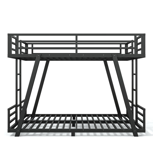 English Elm Twin Over Metal Bunk Bed with Led Lights Usb Ports Drawers and Sofa Conversion W5305S00054