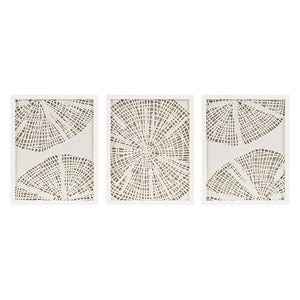 Madison Park Solana Coastal Framed Abstract Coastal Rice Paper 3-piece Shadowbox Wall Decor Set MP95B-0295 Off-White