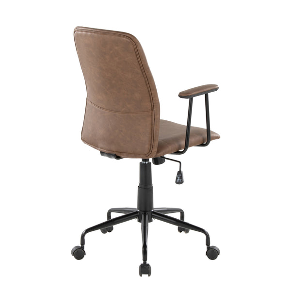 English Elm Office Chair with Faux Leather Upholstery Pneumatic Swivel Seat for Modern Workspaces B202P474196