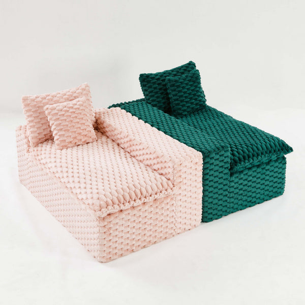 English Elm Luxury Color-Block Turtle Velvet Sofa – Versatile Modular Design For Cozy Living Room Comfort & Style W3371S00049