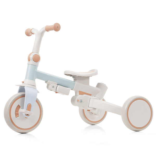English Elm 7 in 1 Convertible Toddler Trike Aluminum Foldable Push Bike with Canopy for Ages 1 to 6 Blue N726P248345C