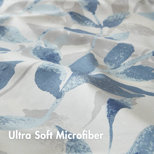 JLA Home Madison Park Essentials - Botanical 72x72 Blue Botanical Shower Curtain - Spa-Inspired White Background, Machine Washable Elegance MPE70-872