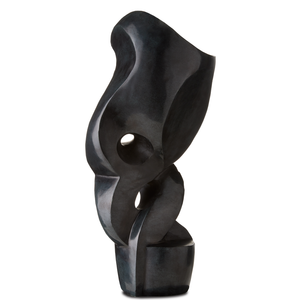 Roland Black Marble Abstract Sculpture – Stunning Modern Art Piece That Transforms with Every Angle