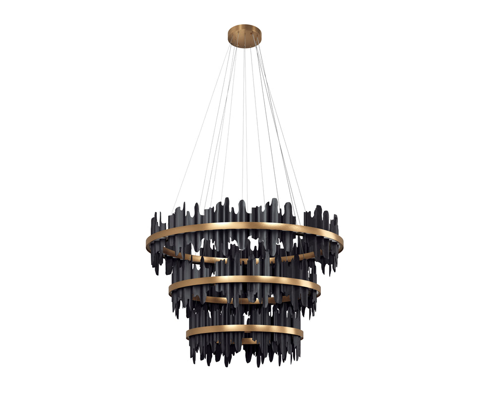 Sunpan Icarus Chandelier - Striking Black and Gold Design for a Stunning Ambience in Any Space Large - W x 60D x 106.25H