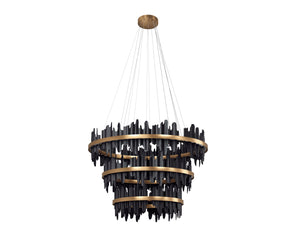 Sunpan Icarus Chandelier - Striking Black and Gold Design for a Stunning Ambience in Any Space Large - W x 60D x 106.25H