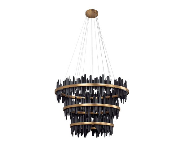 Sunpan Icarus Chandelier - Striking Black and Gold Design for a Stunning Ambience in Any Space Large - W x 60D x 106.25H