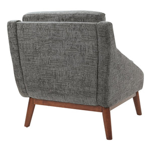 OSP Home Furnishings Mid-century Open Arm Club Chair with Solid Wood Legs and Plush Fiber Seat Cushions Charcoal SL4411R-MC4
