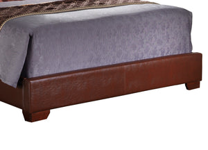 English Elm Aaron G1800-TB-UP Twin Bed with Durable Cappuccino PU Upholstery, Low-Profile Design, Ships Fast Light Brown 4 L x 33 W x 65 H B078108080