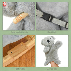 English Elm Dinosaur Plush Rocking Toy for Toddlers with Sound Effects and Wooden Base T3971P442602
